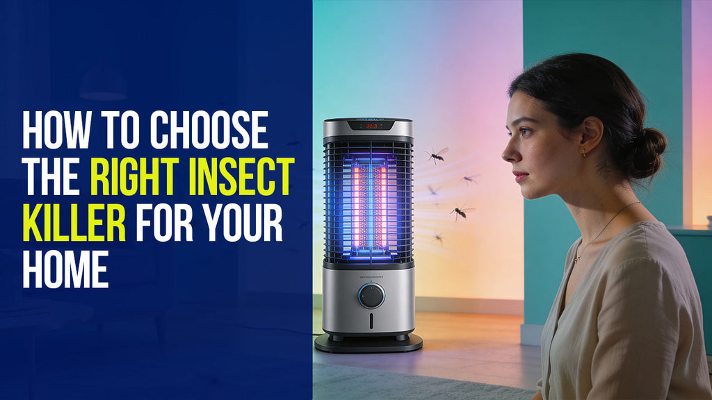 Different insect killer types for home use including UV, electric, and spray models.
